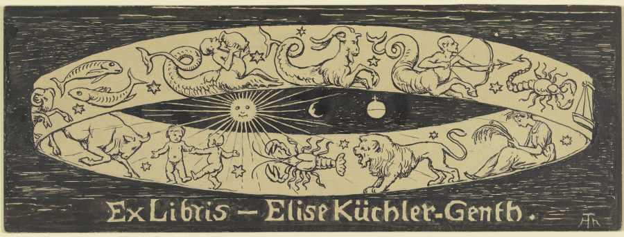 Exlibris Elise Küchler-Genth from Hans Thoma