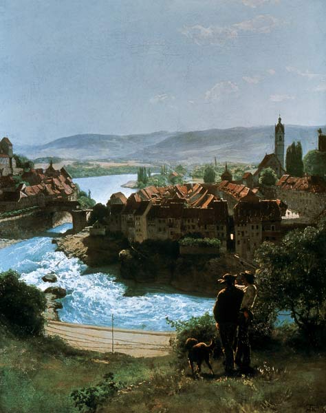 Hans Thoma / Rhine near Laufenburg, 1870 from Hans Thoma