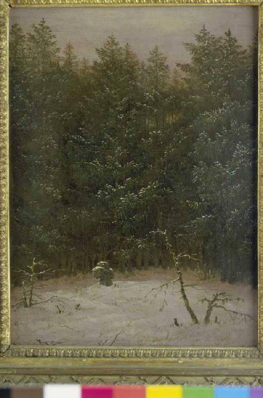 Verschneiter Wald mit Steinkreuz from Hans von Aachen