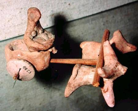 Model of a cart pulled by two oxen, from Mohenjo-Daro, Indus Valley, Pakistan from Harappan