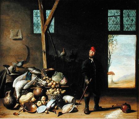 Peasant in an Interior or, Kitchen with a Still Life from Harmen van Steenwyck