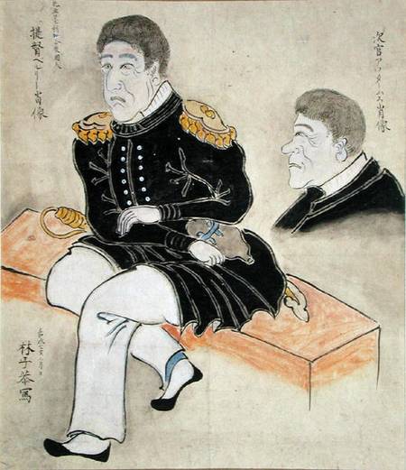 Perry and Adams (seated) from Hayashi Shikyo