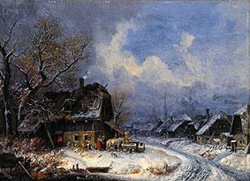 Winterliches Dorf from Heinrich Bürkel