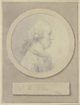 Brustbild des Johann Adam Hiller im Profil nach rechts