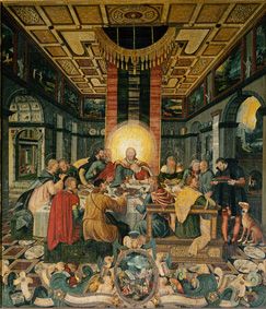Das letzte Abendmahl. Mitteltafel vom Altar der Frauenkirche in Mühlberg/Elbe Elbe from Heinrich Göding d.Ä.