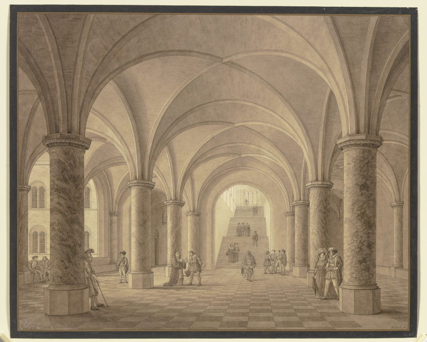 Vorhalle und Treppe eines mittelalterlichen Rathauses from Heinrich Hübsch