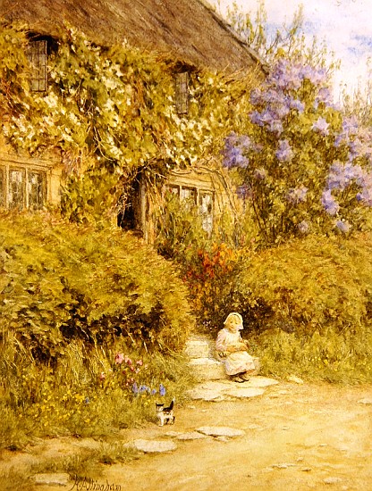 A cottage near Crewkerne from Helen Allingham