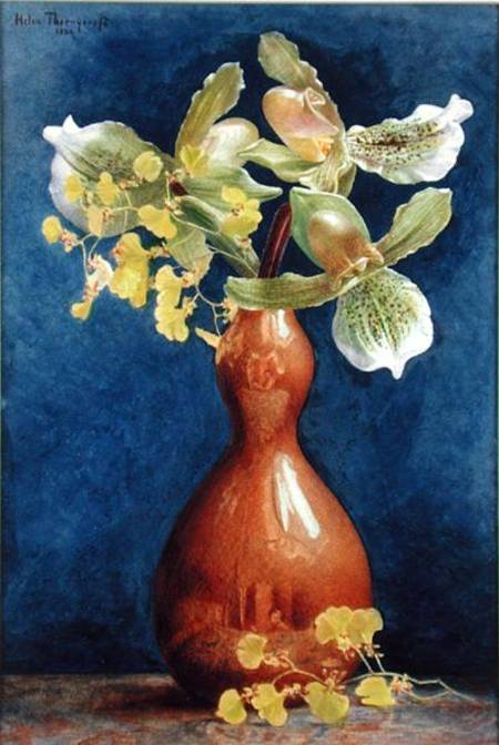 Orchids in a Copper Vase from Helen Thornycroft