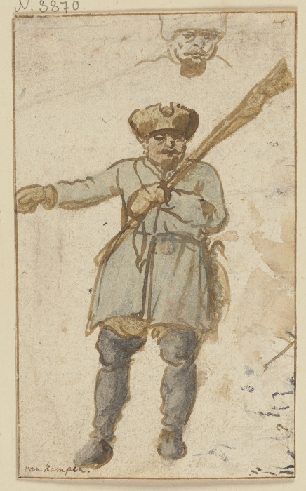 Ein Jäger mit Gewehr und Pelzmütze from Hendrick Avercamp