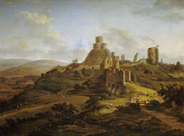 Blick auf das Launceton Castle from Hendrik Frans de Coort