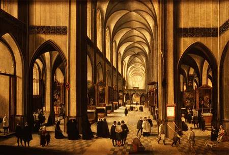 Interior of Antwerp cathedral with the Seven Sacraments from Hendrik van Steenwyck
