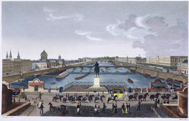 The Pont Neuf. c.1815-20 (colour engraving) from Henri Courvoisier-Voisin