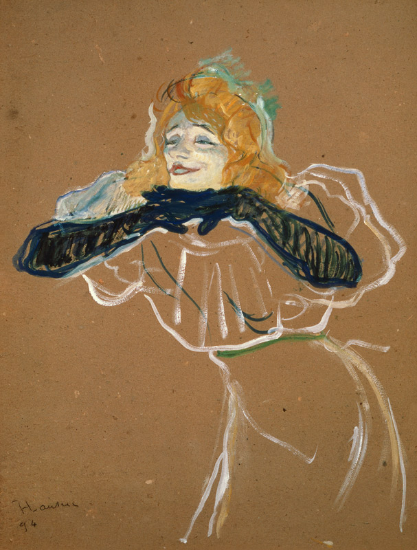 Die Chanteuse Yvette Guilbert singt Linger Longer Loo. from Henri de Toulouse-Lautrec