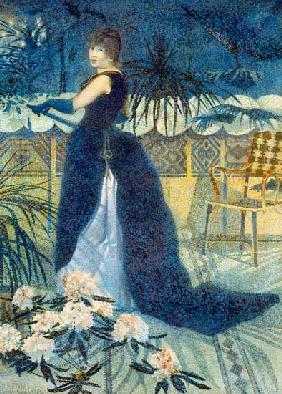 Madame Hector France, die Frau des Künstlers, stehend.