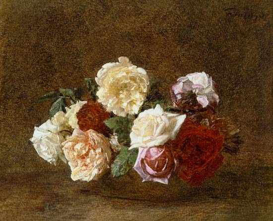 Roses in a bowl from Henri Fantin-Latour