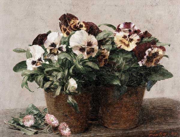 Still Life of Pansies and Daisies from Henri Fantin-Latour
