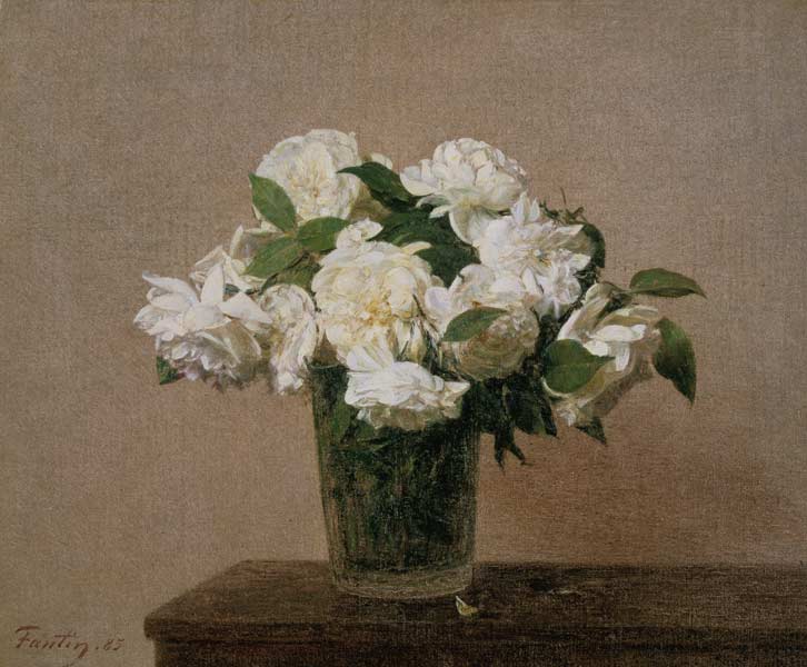 Vase mit weissen Rosen from Henri Fantin-Latour