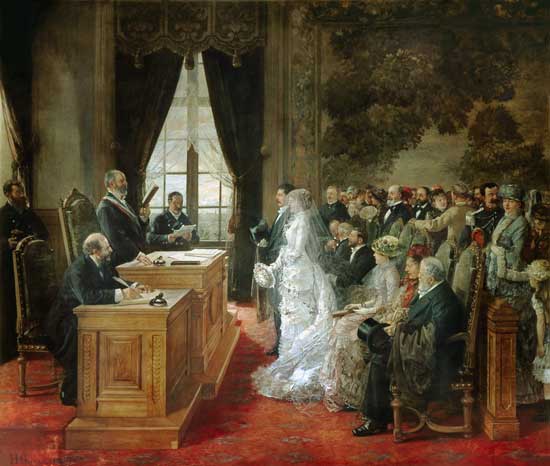 Die Hochzeit von Mathurin Moreau im Rathaus von Paris. from Henri Gervex