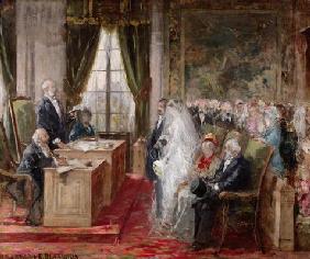 Study for the Civil Marriage in the Town Hall of the 19th Arrondissement, 1881 (oil on canvas)