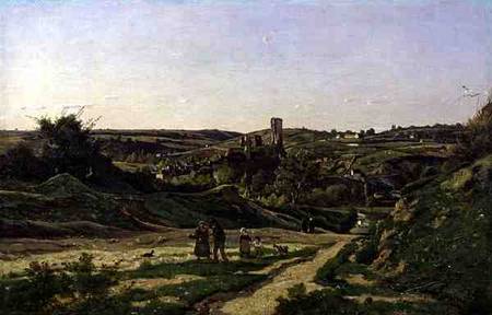 The Castle and Village of Herisson from Henri Harpignies
