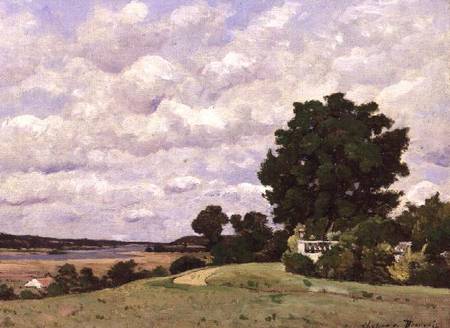 Landscape with River from the Garden at Chateau de Beauvoir from Henri Harpignies