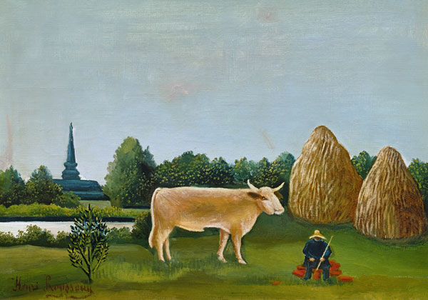 Landschaft mit Kuh (oder: Ansicht bei Bagneux mit Kuh) from Henri Julien-Félix Rousseau