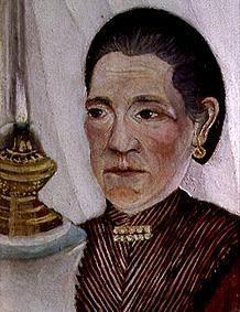 Bildnis der zweiten Frau des Künstlers mit der Lampe