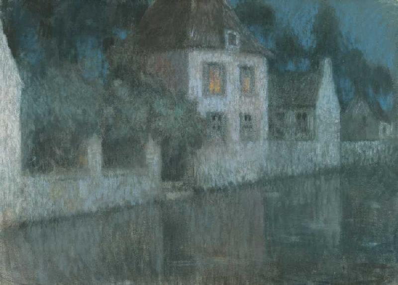 Abendliche Häuser am Kanal (Nemours) from Henri Le Sidaner