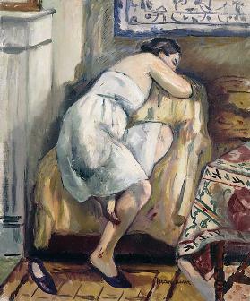 Jeanne schläft auf einem Stuhl; Jeanne Dormant in Fauteuil, 1917