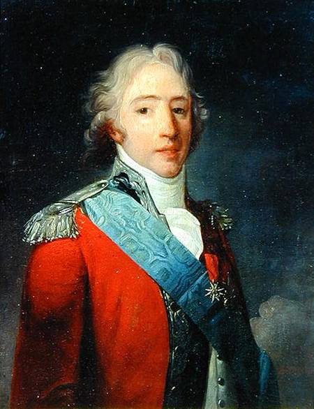Portrait of Charles of France (1757-1836), Count of Artois, future Charles X King of France and Nava from Henri Pierre Danloux