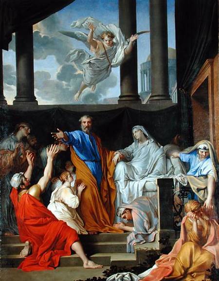 St. Peter Resurrecting the Widow Tabitha from Henri Testelin