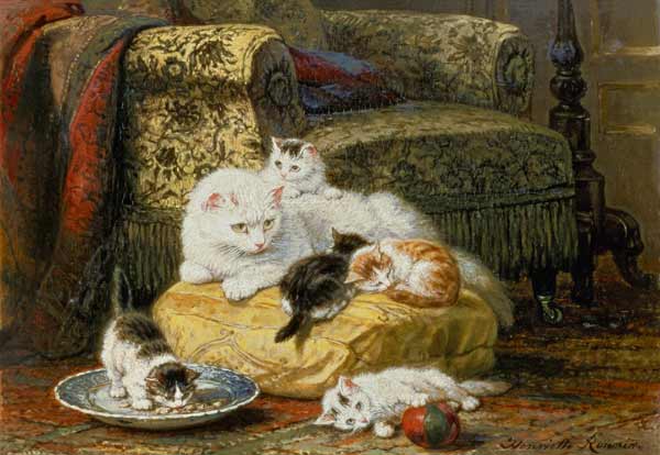 Katzenmutter mit Jungen from Henrietta Ronner-Knip