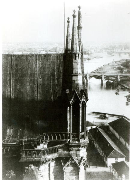 View of the Cathedral of Notre-Dame in Paris and the River Seine, c.1853 (b/w photo)  from Henri Jean-Louis Le Secq