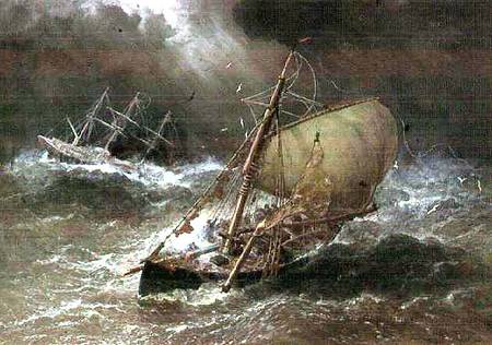 Storm in the North Sea, with Smack & Barque from Henry Andrews