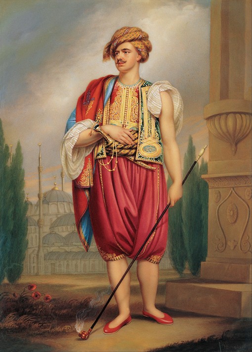 Portrait of Thomas Hope (1769–1831) in Turkish Costume (after William Beechey) from Henry Bone