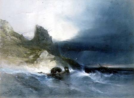 Rocky Coast with Wrecks (chalk on paper) from Henry Bright