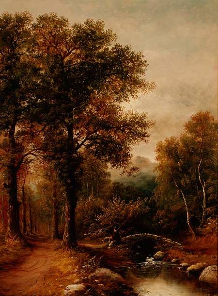 An Angler by a Woodland Stream from Henry Harris