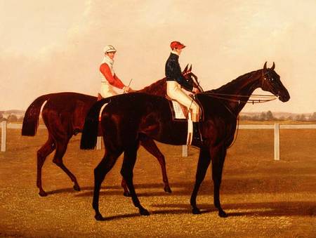 The Racehorses "Charles XII" and "Euclid" with Jockeys Up from Henry Hugh Armstead