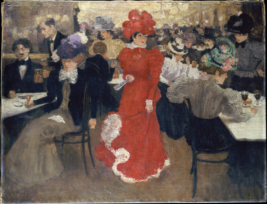Im Café dHarcourt in Paris from Henry Jacques Evenepoel