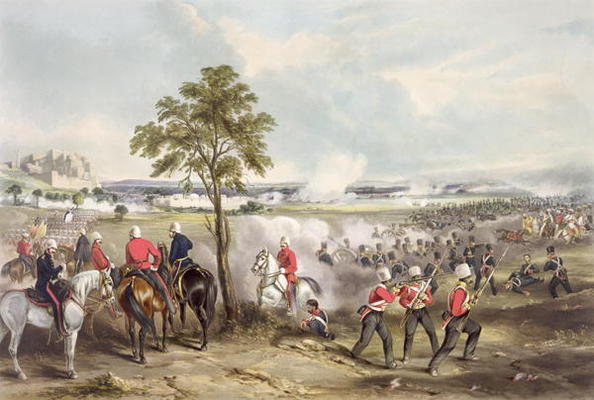 The Battle of Goojerat on 21st February 1849, engraved by John Harris (c.1791-1873) 1850 (coloured e from Henry Martens