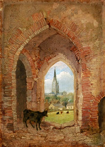View through the Archway of the Cow Tower, Norwich from Henry Ninham