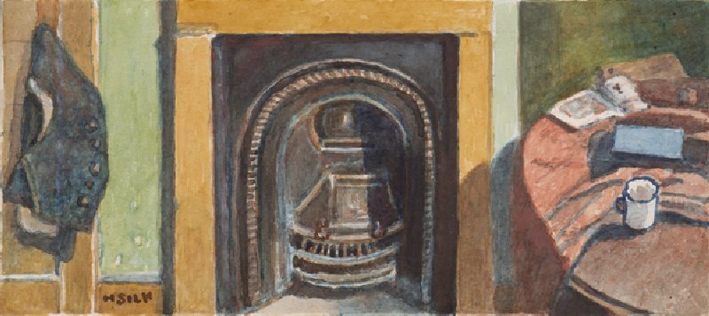 Fireplace, c.1930 (pencil & w/c on paper) from Henry Silk