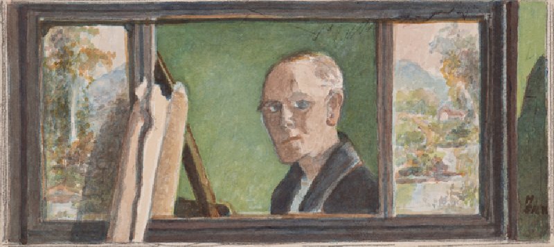 Self-portrait, c.1930 (pencil & w/c on paper) from Henry Silk