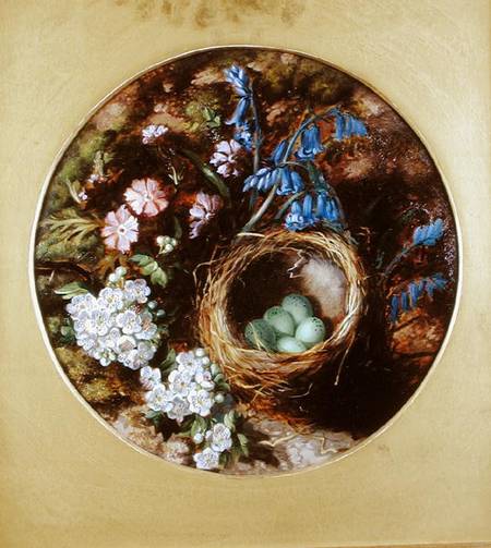 A Still Life with Bird's Nest, Blossom and Bluebells from Henry Stanier