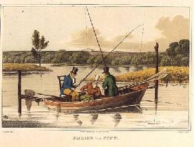 Fishing in a Punt, aquatinted by I. Clark, pub. by Thomas McLean
