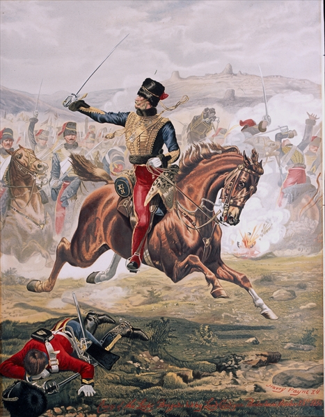 Lord Cardigan (1797-1868) leading the Charge of the Light Brigade at the Battle of Balaklava, 25th O from Henry A. (Harry) Payne