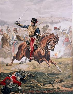 Lord Cardigan (1797-1868) leading the Charge of the Light Brigade at the Battle of Balaklava, 25th O