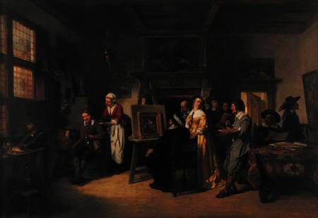 Rembrandt (1606-69) visiting the studio of Gabriel Metsu (1629-87) from Hermann Frederik C. Ten Kate