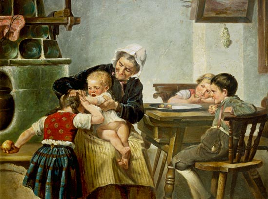 Großmutter mit spielenden Enkeln from Hermann Kern