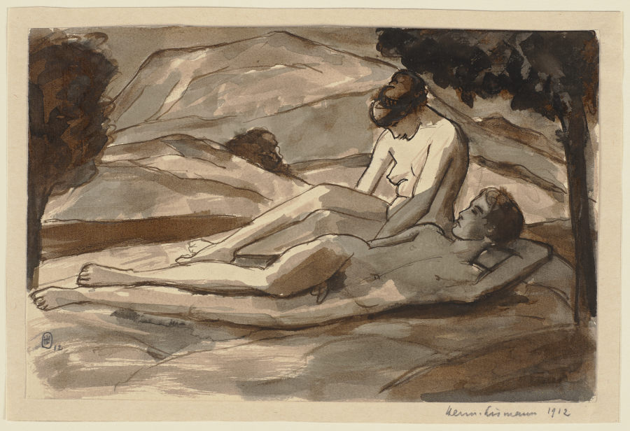 Nacktes Paar in einer Landschaft from Hermann Lismann